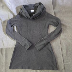 Columbia Women's Waffle Gray Cowl Neck Sweater Small